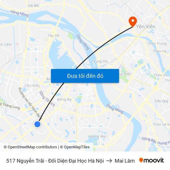 517 Nguyễn Trãi - Đối Diện Đại Học Hà Nội to Mai Lâm map