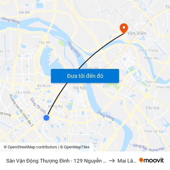 Sân Vận Động Thượng Đình - 129 Nguyễn Trãi to Mai Lâm map