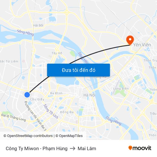 Công Ty Miwon - Phạm Hùng to Mai Lâm map