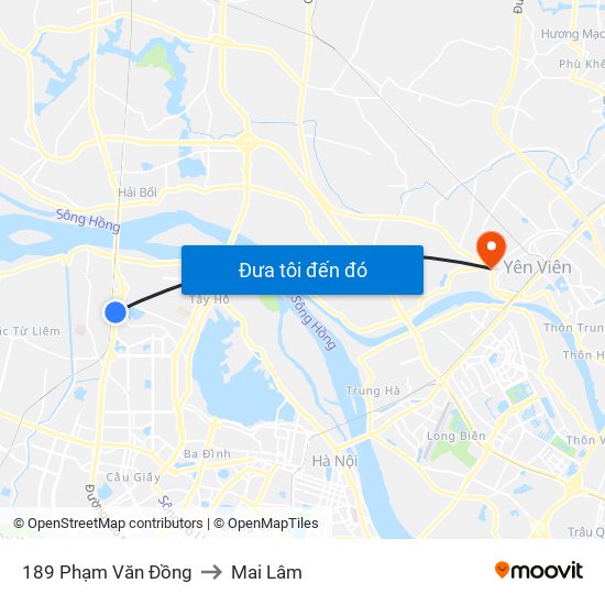 189 Phạm Văn Đồng to Mai Lâm map