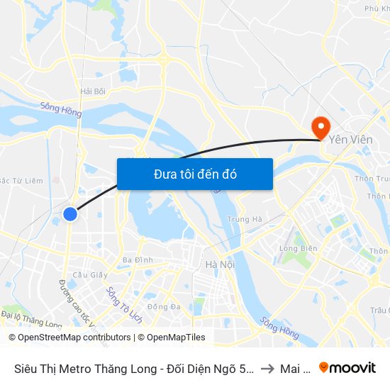 Siêu Thị Metro Thăng Long - Đối Diện Ngõ 599 Phạm Văn Đồng to Mai Lâm map