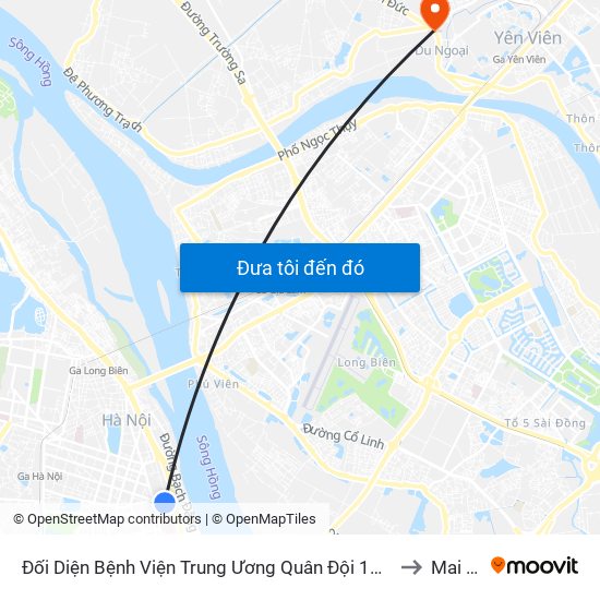 Đối Diện Bệnh Viện Trung Ương Quân Đội 108 - Trần Hưng Đạo to Mai Lâm map