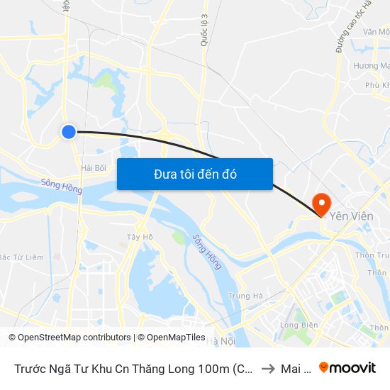 Trước Ngã Tư Khu Cn Thăng Long 100m (Chiều Nội Bài - Hà Nội) to Mai Lâm map