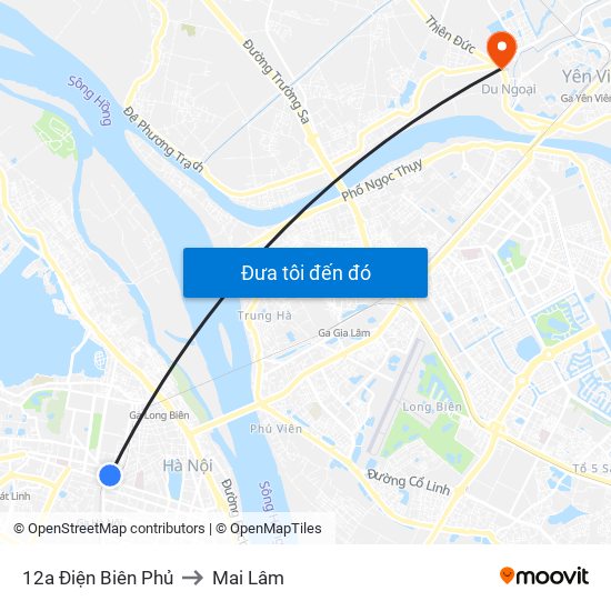 12a Điện Biên Phủ to Mai Lâm map