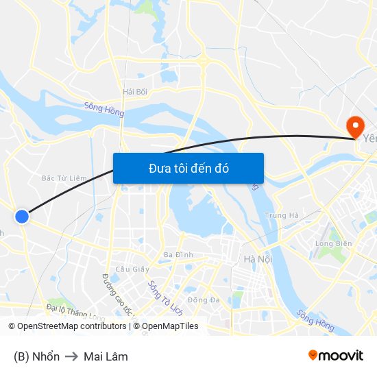 (B) Nhổn to Mai Lâm map