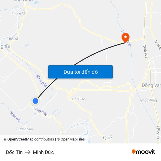 Đốc Tín to Minh Đức map