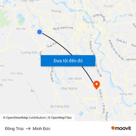 Đồng Trúc to Minh Đức map