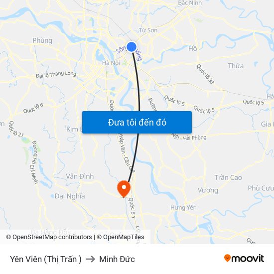 Yên Viên (Thị Trấn ) to Minh Đức map