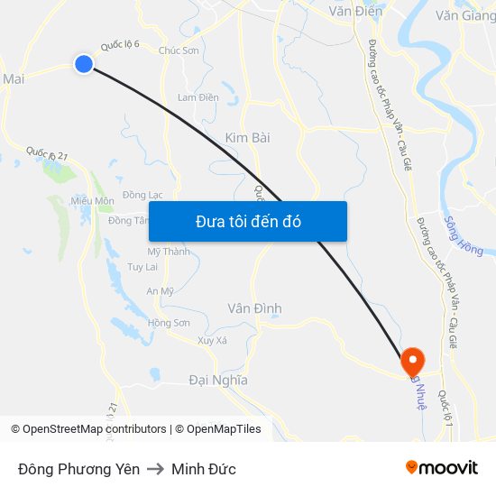 Đông Phương Yên to Minh Đức map