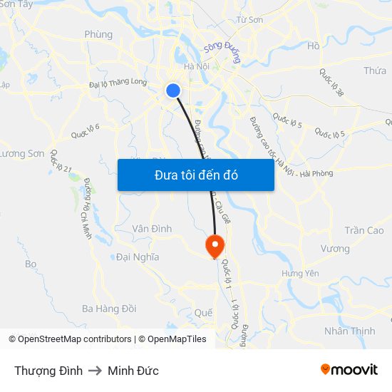 Thượng Đình to Minh Đức map