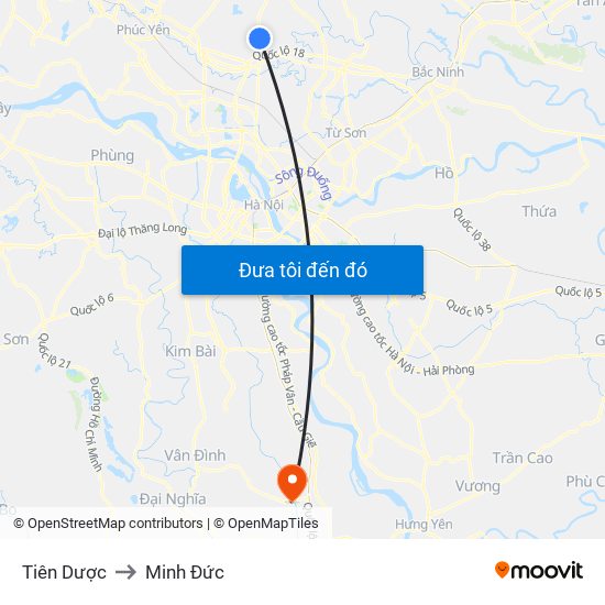 Tiên Dược to Minh Đức map