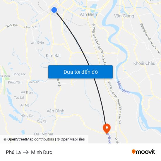 Phú La to Minh Đức map