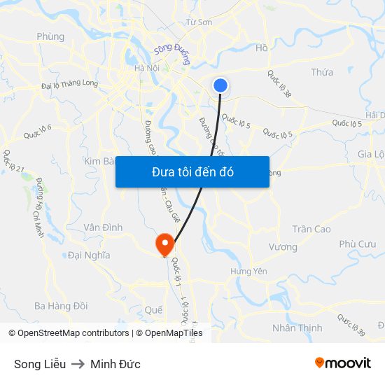 Song Liễu to Minh Đức map