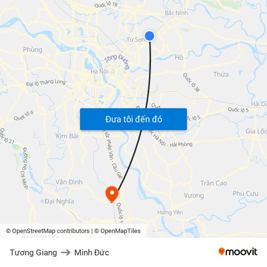Tương Giang to Minh Đức map