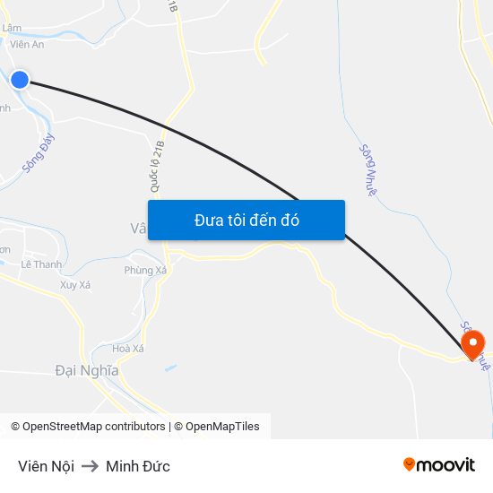Viên Nội to Minh Đức map