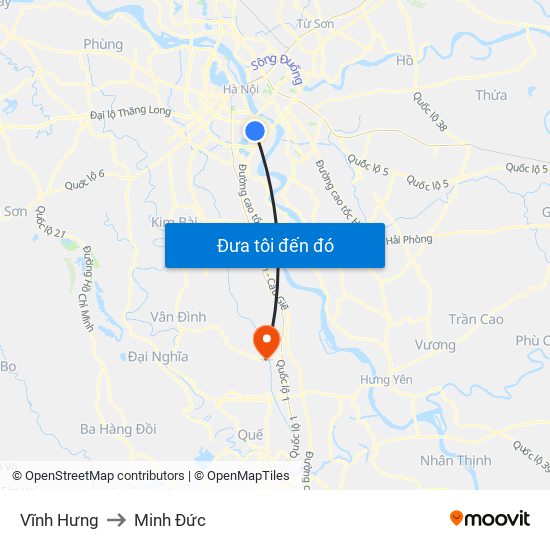 Vĩnh Hưng to Minh Đức map