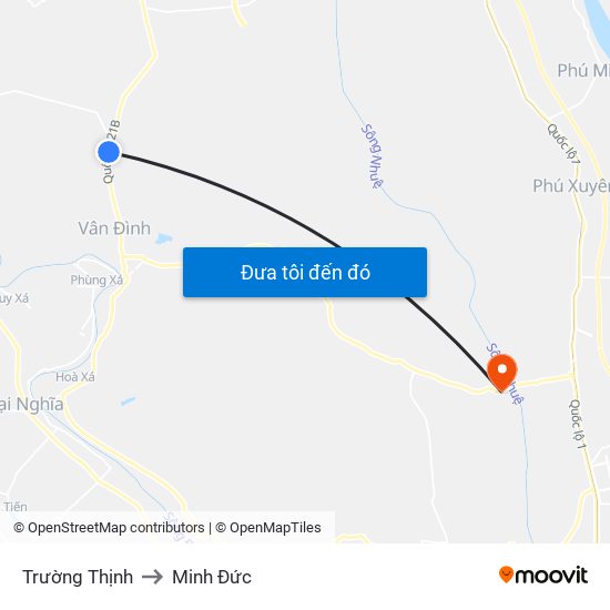 Trường Thịnh to Minh Đức map