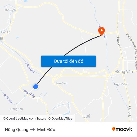 Hồng Quang to Minh Đức map