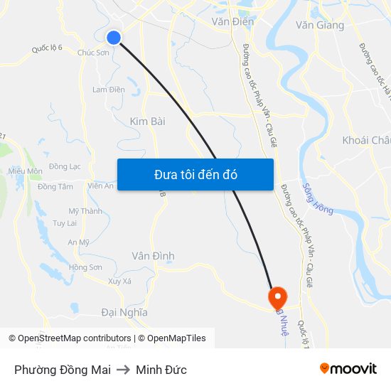 Phường Đồng Mai to Minh Đức map