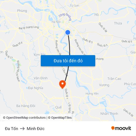 Đa Tốn to Minh Đức map