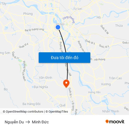 Nguyễn Du to Minh Đức map