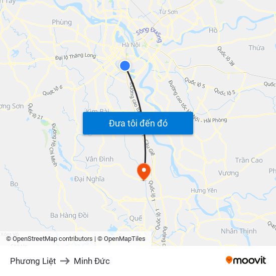 Phương Liệt to Minh Đức map