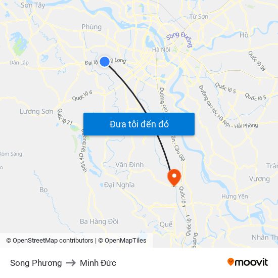 Song Phương to Minh Đức map