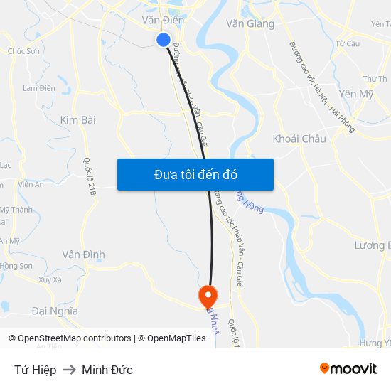 Tứ Hiệp to Minh Đức map