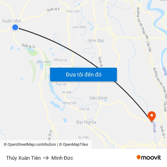 Thủy Xuân Tiên to Minh Đức map