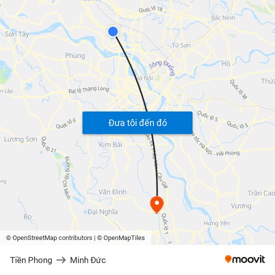 Tiền Phong to Minh Đức map