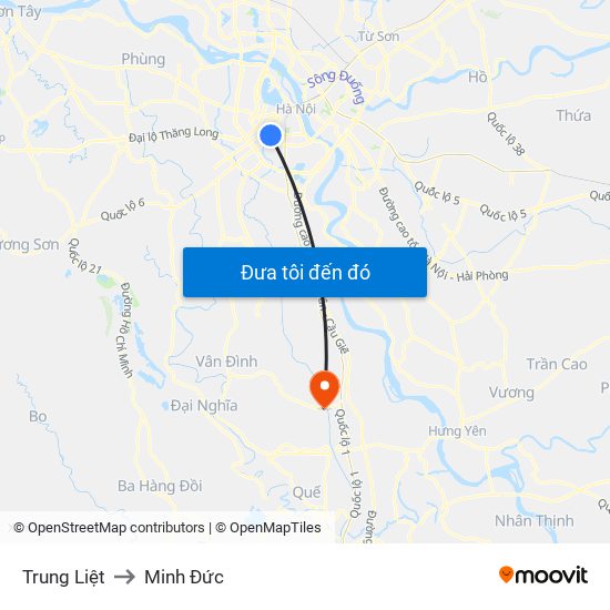 Trung Liệt to Minh Đức map