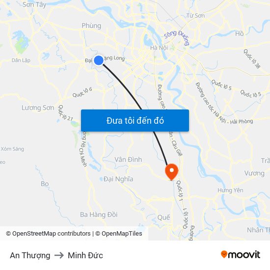 An Thượng to Minh Đức map