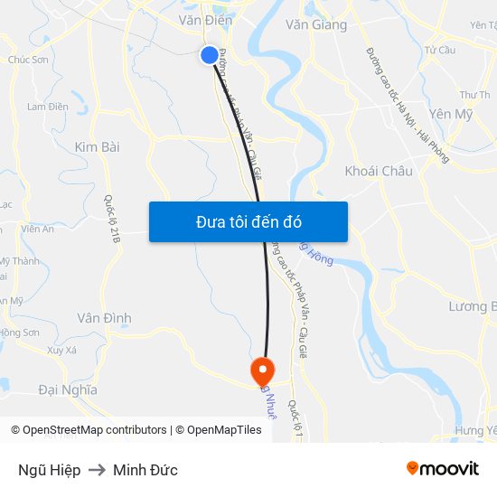 Ngũ Hiệp to Minh Đức map