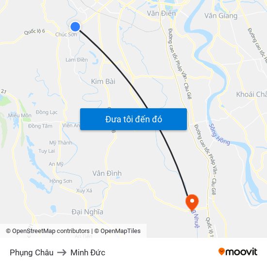 Phụng Châu to Minh Đức map