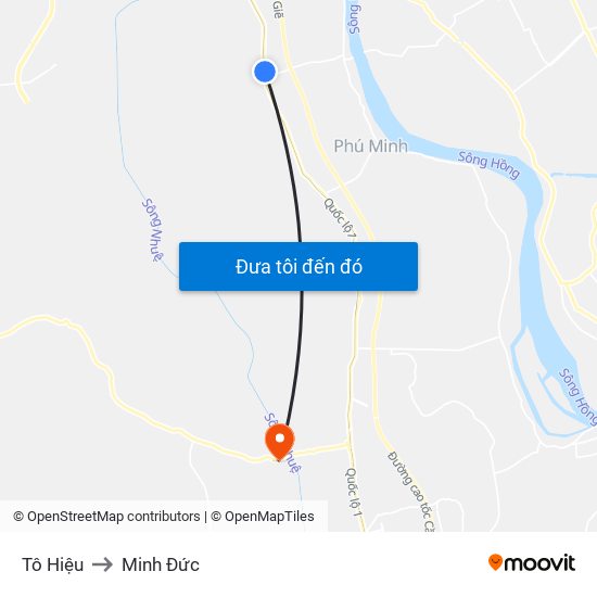 Tô Hiệu to Minh Đức map