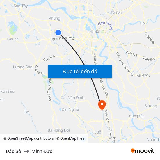 Đắc Sở to Minh Đức map