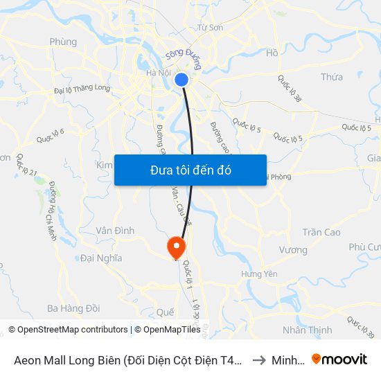Aeon Mall Long Biên (Đối Diện Cột Điện T4a/2a-B Đường Cổ Linh) to Minh Đức map