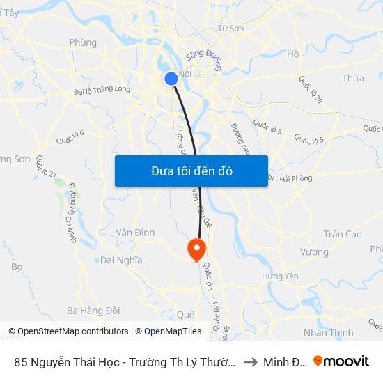 85 Nguyễn Thái Học - Trường Th Lý Thường Kiệt to Minh Đức map