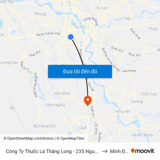 Công Ty Thuốc Lá Thăng Long - 235 Nguyễn Trãi to Minh Đức map