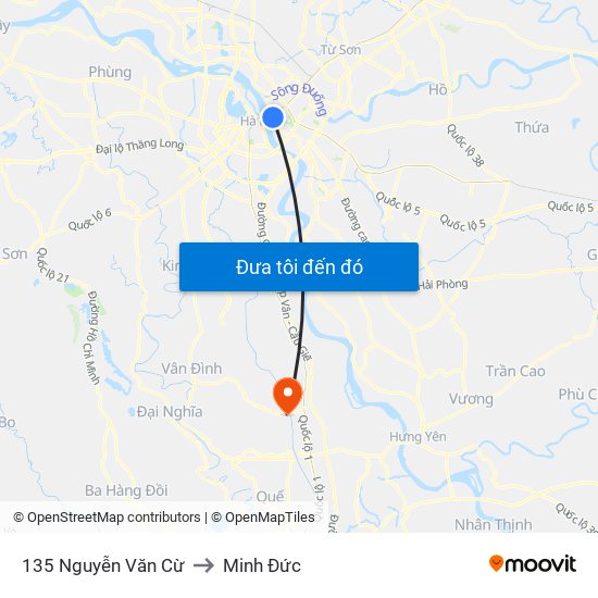 135 Nguyễn Văn Cừ to Minh Đức map