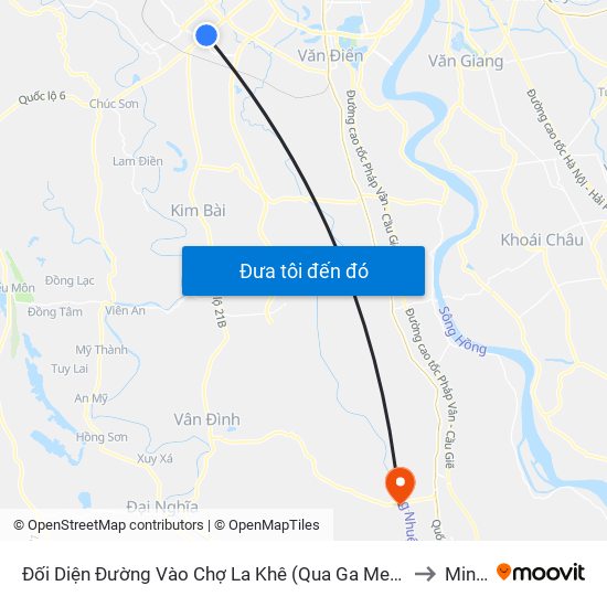 Đối Diện Đường Vào Chợ La Khê (Qua Ga Metro La Khê) - 405 Quang Trung (Hà Đông) to Minh Đức map