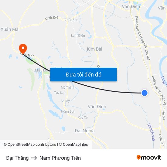 Đại Thắng to Nam Phương Tiến map