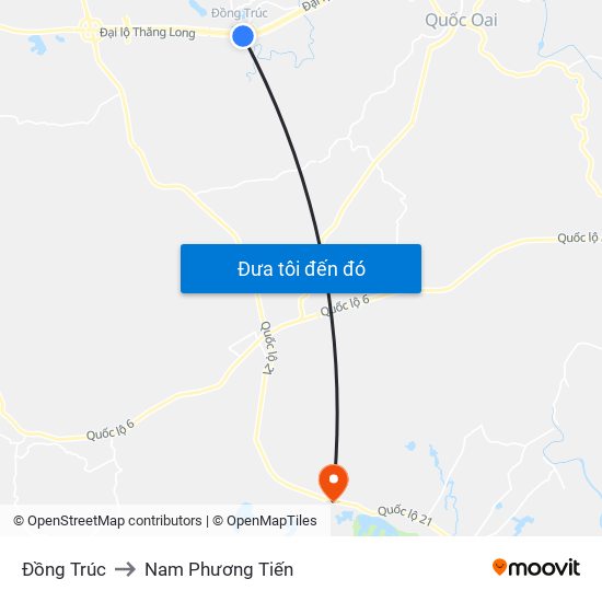 Đồng Trúc to Nam Phương Tiến map