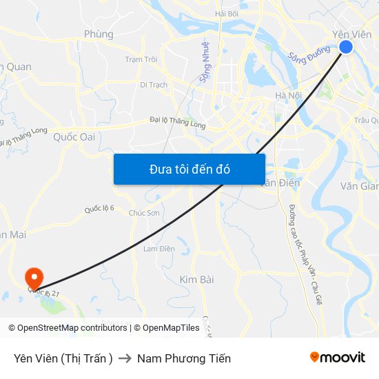 Yên Viên (Thị Trấn ) to Nam Phương Tiến map