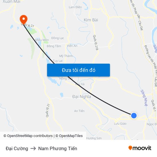 Đại Cường to Nam Phương Tiến map