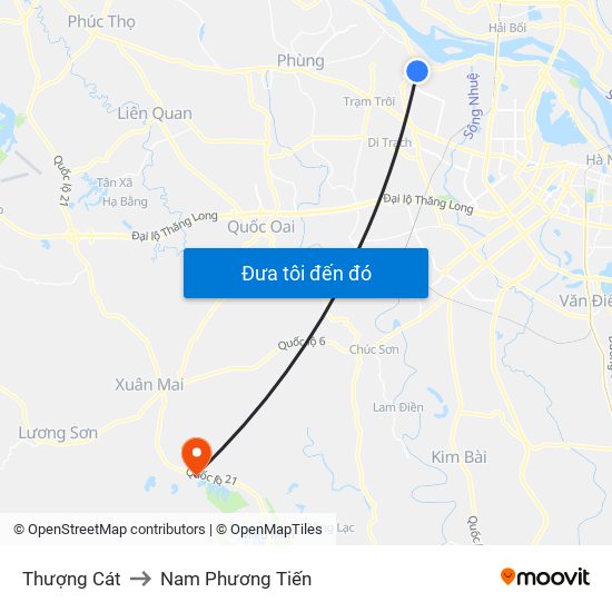 Thượng Cát to Nam Phương Tiến map