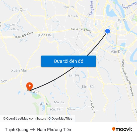 Thịnh Quang to Nam Phương Tiến map