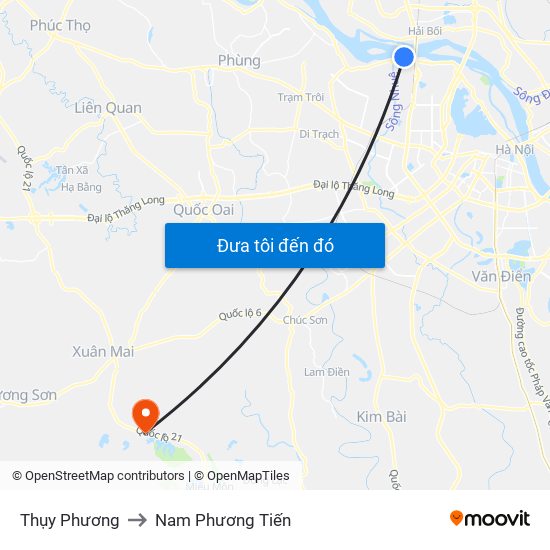 Thụy Phương to Nam Phương Tiến map