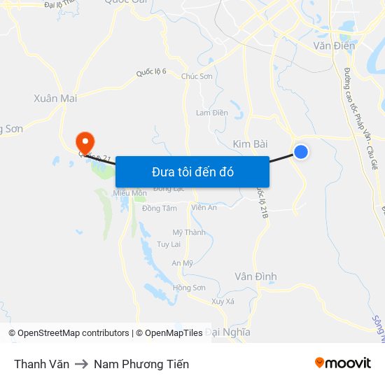 Thanh Văn to Nam Phương Tiến map