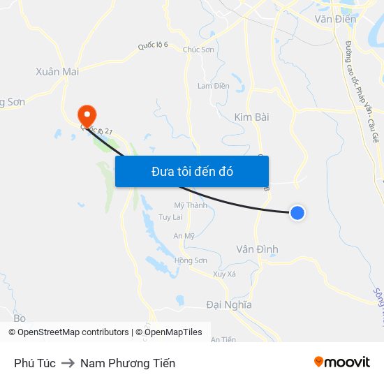 Phú Túc to Nam Phương Tiến map